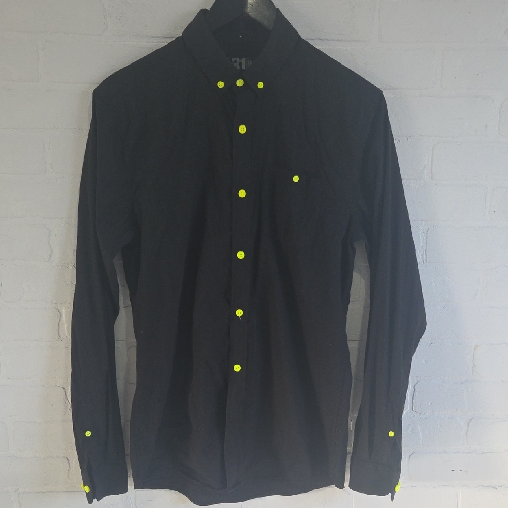 Simons Black Shirt with Neon Yellow Accents